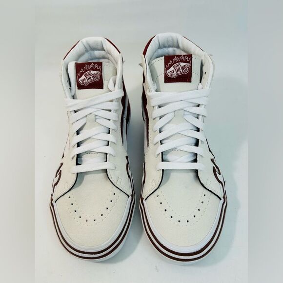 NEW Vans Sk8 Hi Flame White Tawny Port size 7.5 - Picture 5 of 13